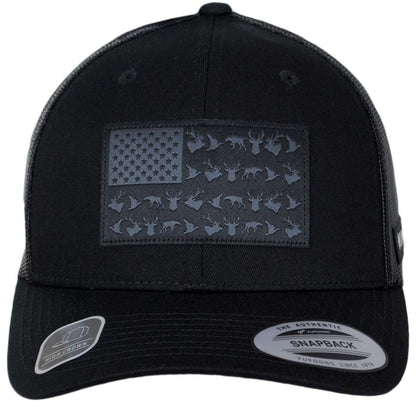 Columbia Sportswear | PHG Game Flag Mesh Snapback Baseball Cap | 400097 | front | BLACK