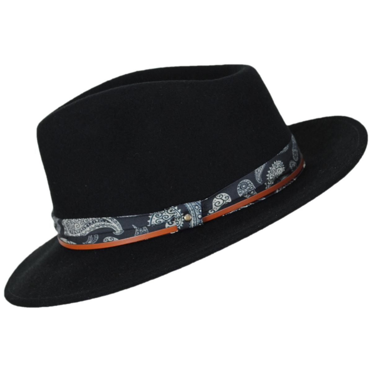 Bigalli | Lash Wool Felt Fedora Hat | 131441 | profile | BLACK