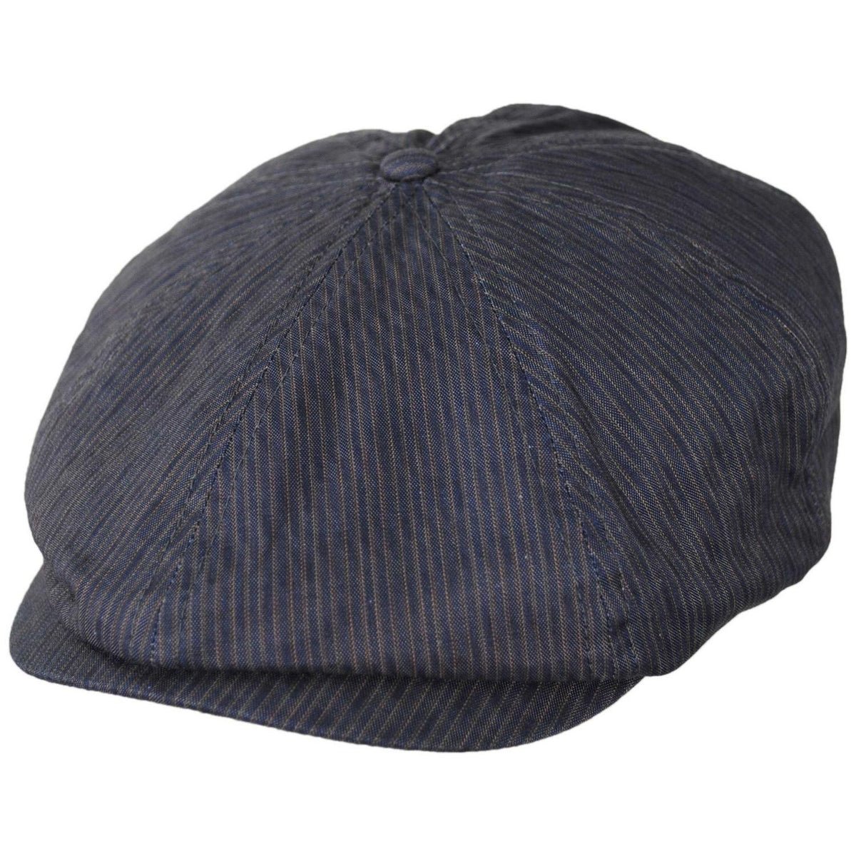 BRIXTON HATS | Brood Cotton Stripe Newsboy Cap | 161534 | lead | INDIGO/DARK SAND