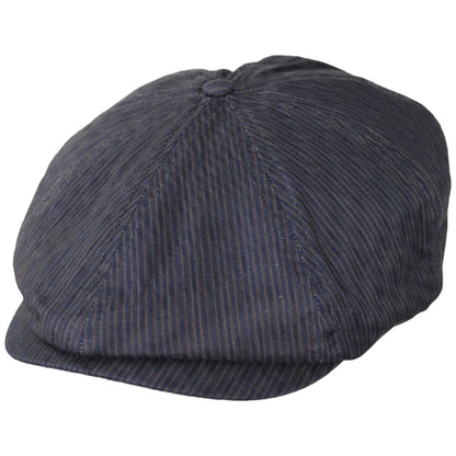 BRIXTON HATS | Brood Cotton Stripe Newsboy Cap | 161534 | lead | INDIGO/DARK SAND