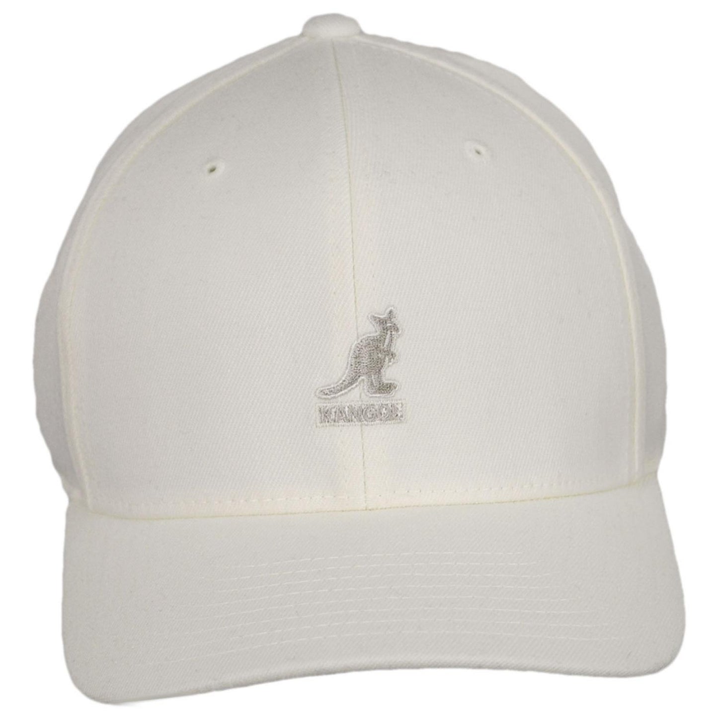 Kangol | Logo Wool Flexfit Fitted Baseball Cap | 201104 | front | WHITE
