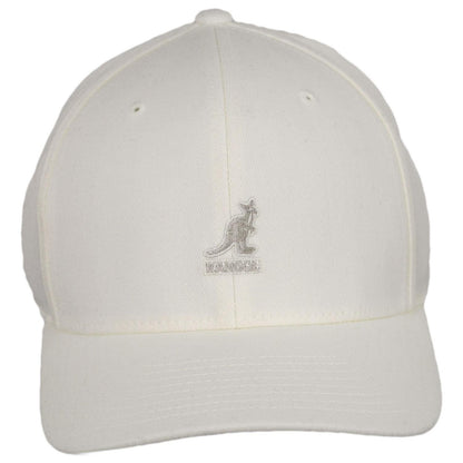 Kangol | Logo Wool Flexfit Fitted Baseball Cap | 201104 | front | WHITE