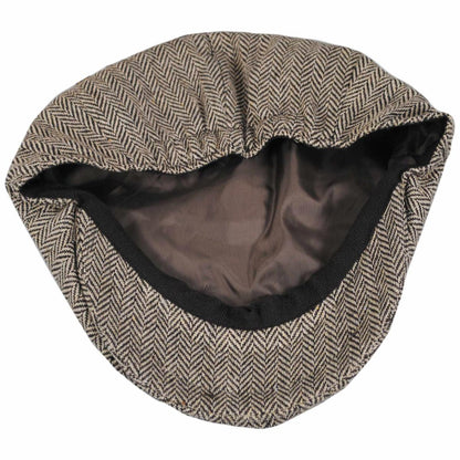Jaxon Hats | Kid's Herringbone Wool Blend Newsboy Cap | 512100 | under | BROWN