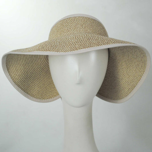 sur la tete | Roll Toyo Straw Braid Visor | 198550 | front | TOAST TAN
