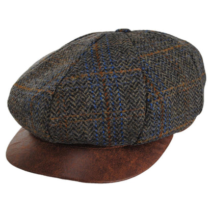 Scala | Finnbar Wool Blend Tweed Newsboy Cap | 160172 | lead | BROWN