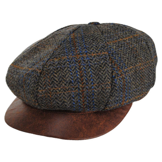 Scala | Finnbar Wool Blend Tweed Newsboy Cap | 160172 | lead | BROWN