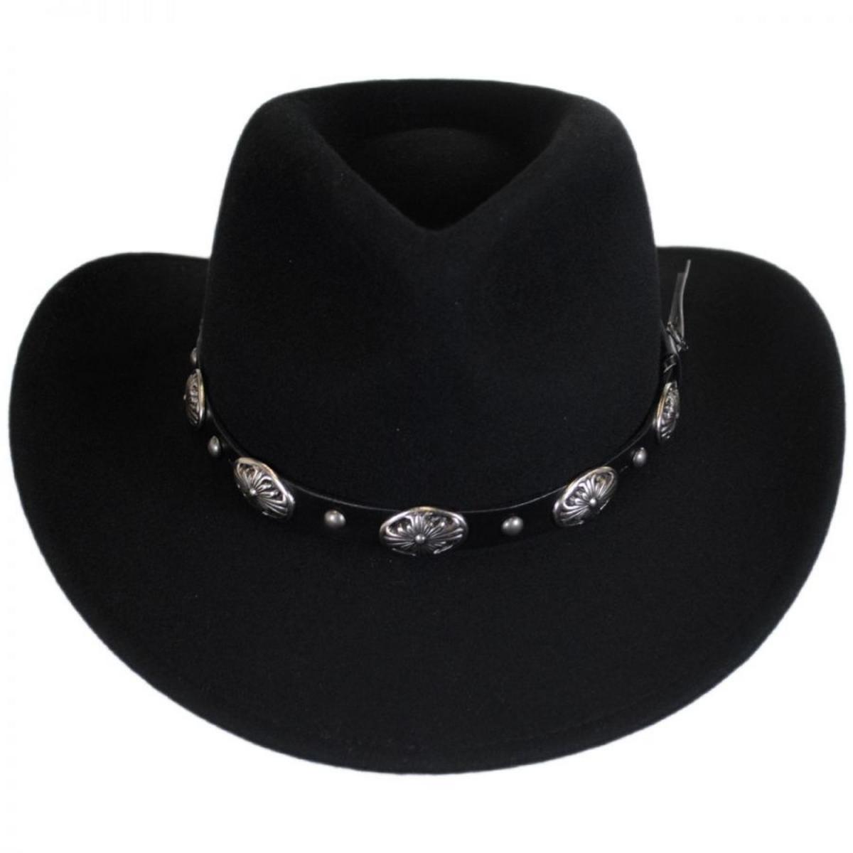 Jaxon Hats | Tombstone Wool Felt Cowboy Hat | 135012 | front | BLACK