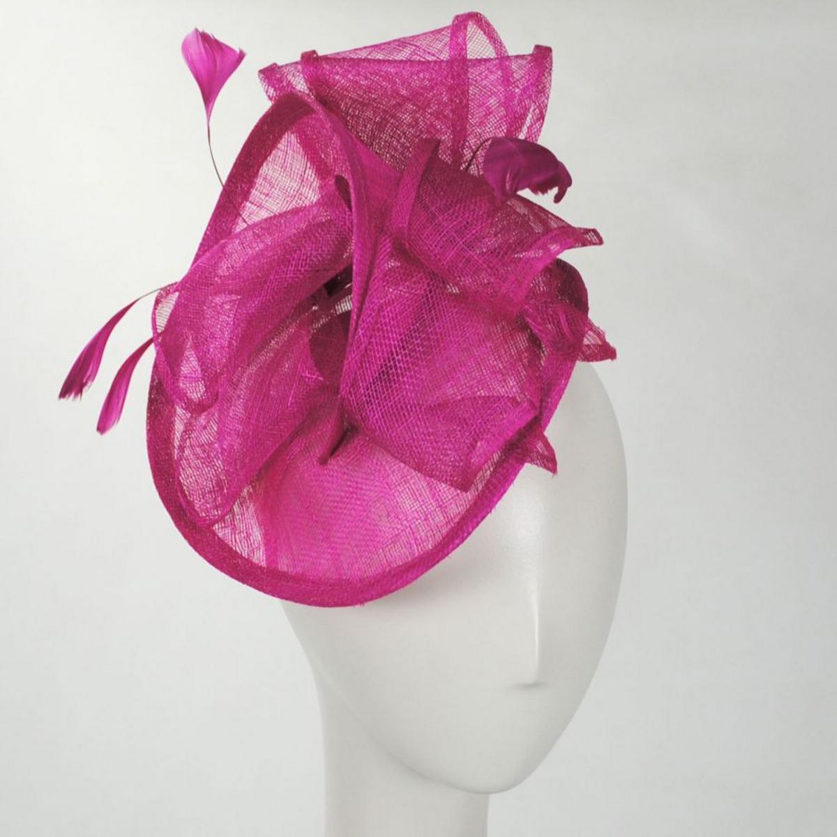 Jeanne Simmons | Isabelle Sinamay Straw Fascinator Hat | 120764 | profile | FUCHSIA