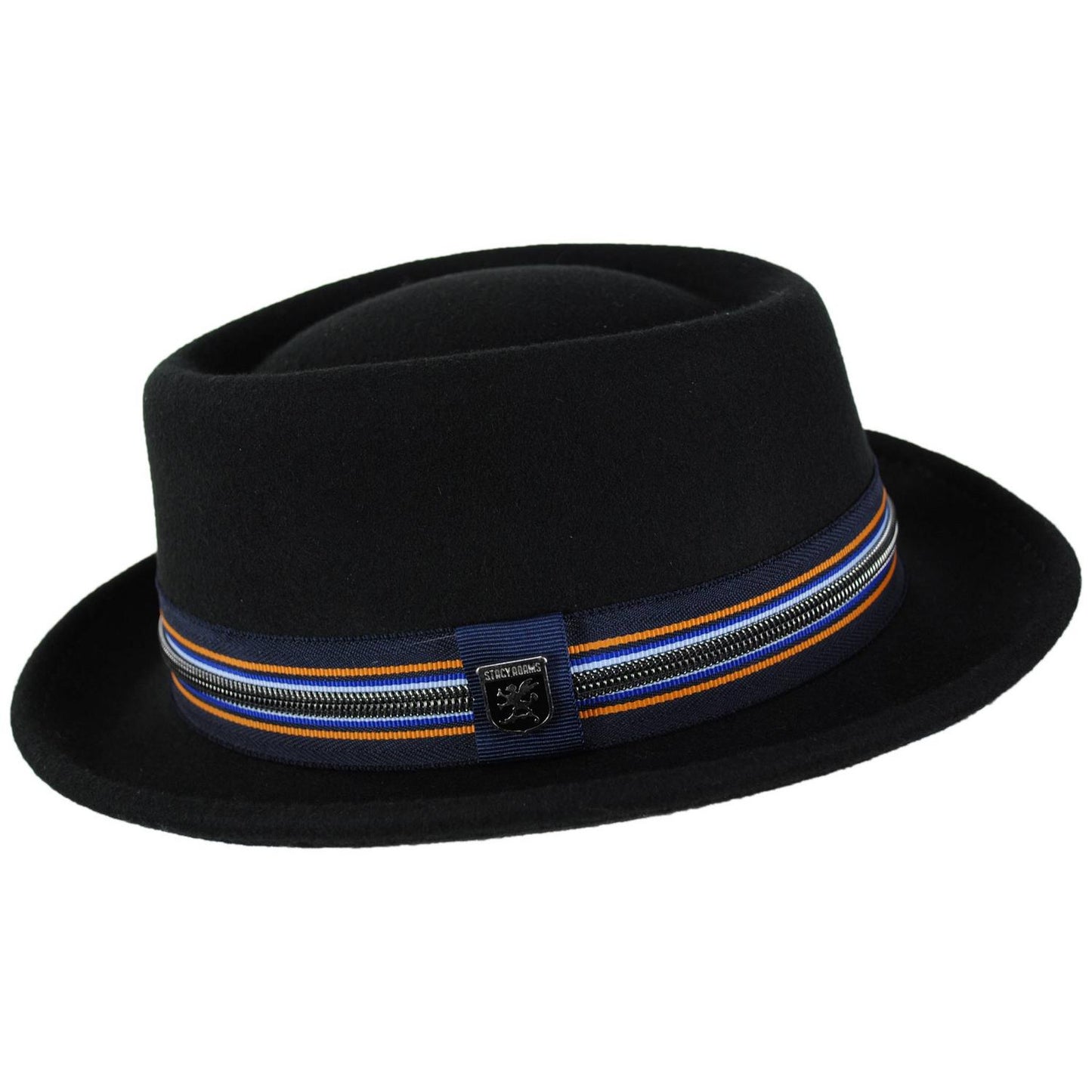 Stacy Adams | Porkie Wool Felt Pork Pie Hat | 130422 | profile | BLACK/BLUE