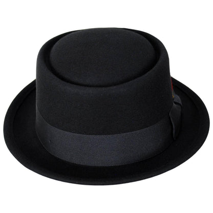 Jaxon Hats | Wool Felt Pork Pie Hat | 135065 | front | BLACK