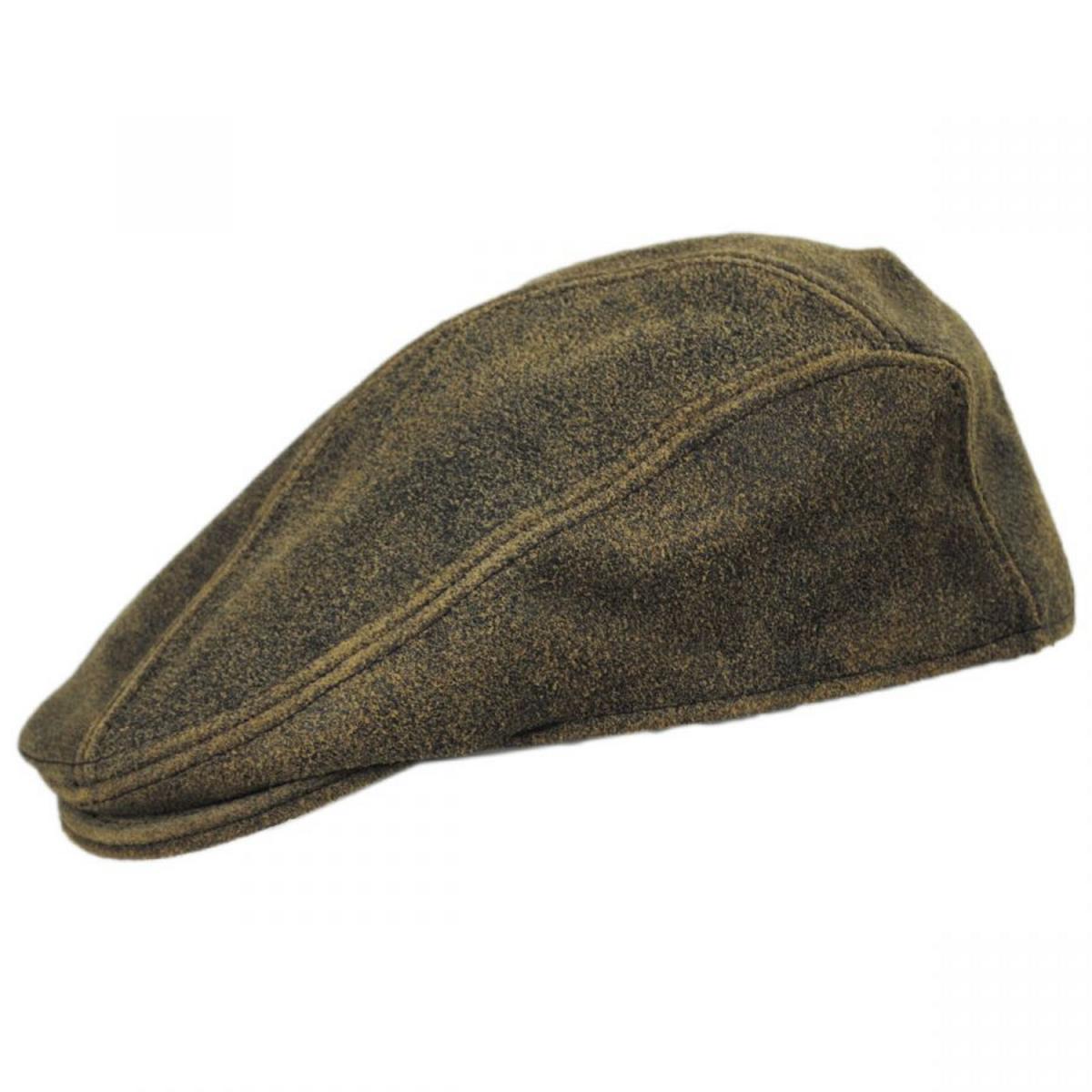 NEW YORK HAT CO | Antique 1900 Leather Ivy Cap | 161100 | profile | BROWN