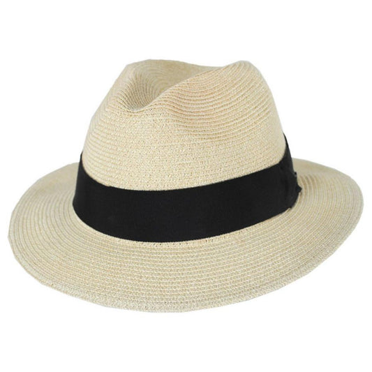 Bailey 1922 | Mullan Toyo Straw Blend Safari Fedora Hat | 127773 | lead | SAND