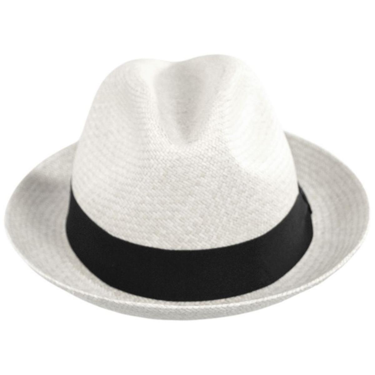 Jaxon Hats | Panama Straw Trilby Fedora Hat | 127106 | front | BLEACH