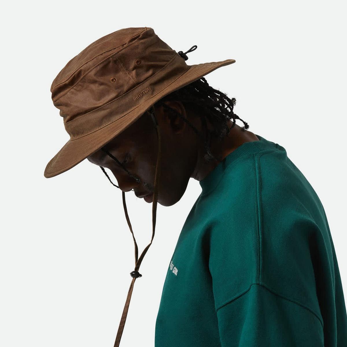 BRIXTON HATS | Dunes Safari Waxed Cotton Bucket Hat | 185554 | lsmone | COPPER
