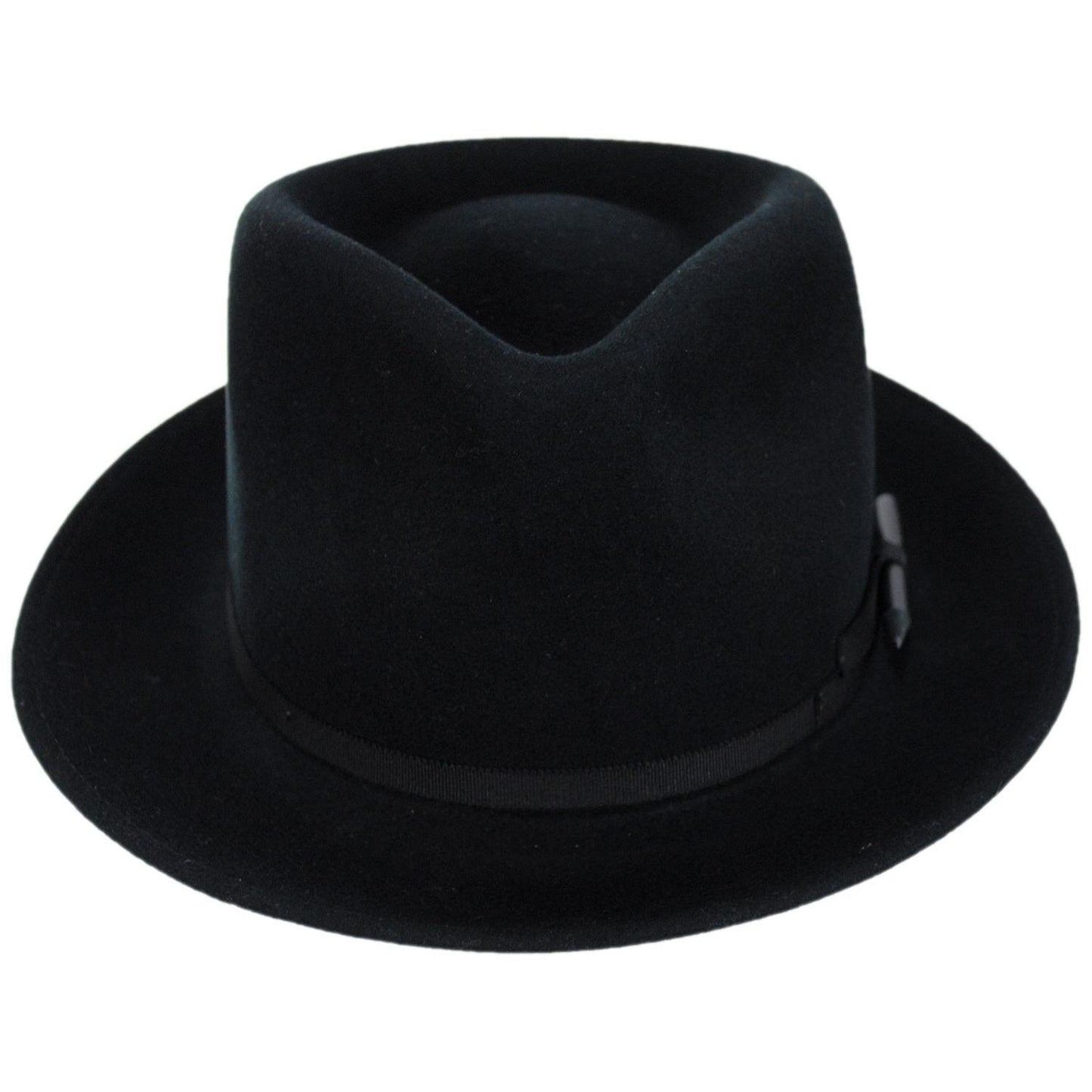 Bailey 1922 | Wilmore Elite Wool Felt Fedora Hat | 130105 | front | BLACK