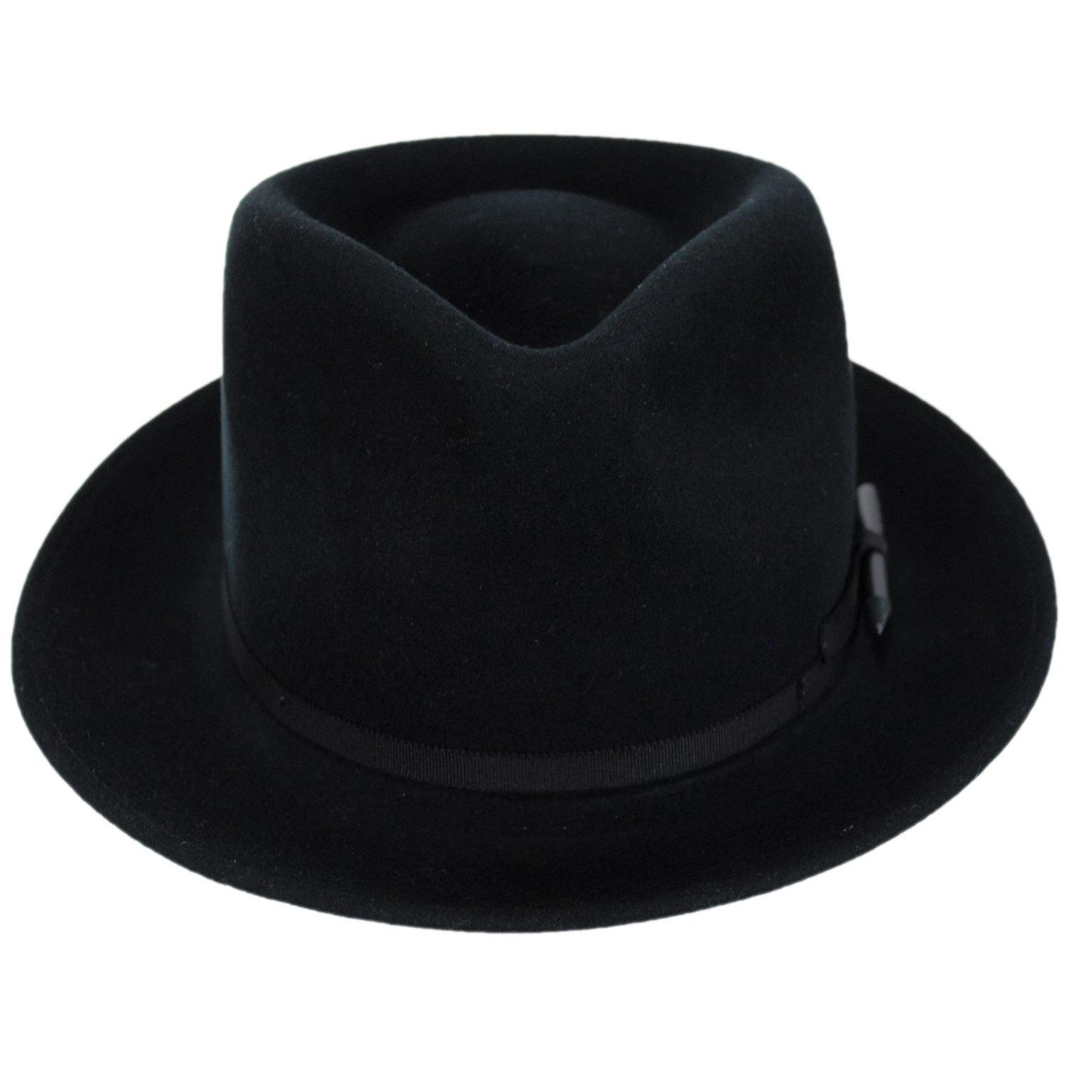 Bailey 1922 | Wilmore Elite Wool Felt Fedora Hat | 130105 | front | BLACK
