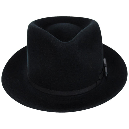 Bailey 1922 | Wilmore Elite Wool Felt Fedora Hat | 130105 | front | BLACK