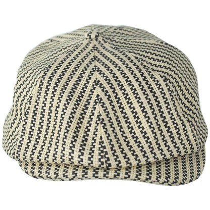 BRIXTON HATS | Brood Straw Lightweight Newsboy Cap | 161558 | front | NATURAL/BLACK STRAW