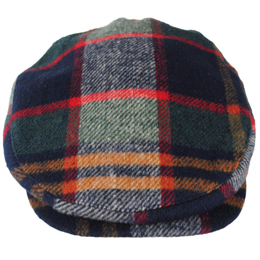BRIXTON HATS | Century Barrel Plaid Ivy Cap | 161522 | front | NAVY/GREEN/RED/CREAM