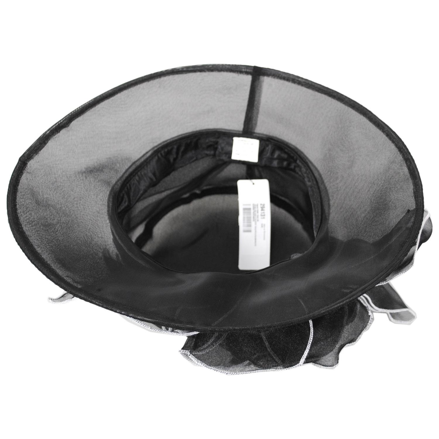 Jeanne Simmons | Organza Boater Dress Hat | 120729 | under | BLACK/WHITE