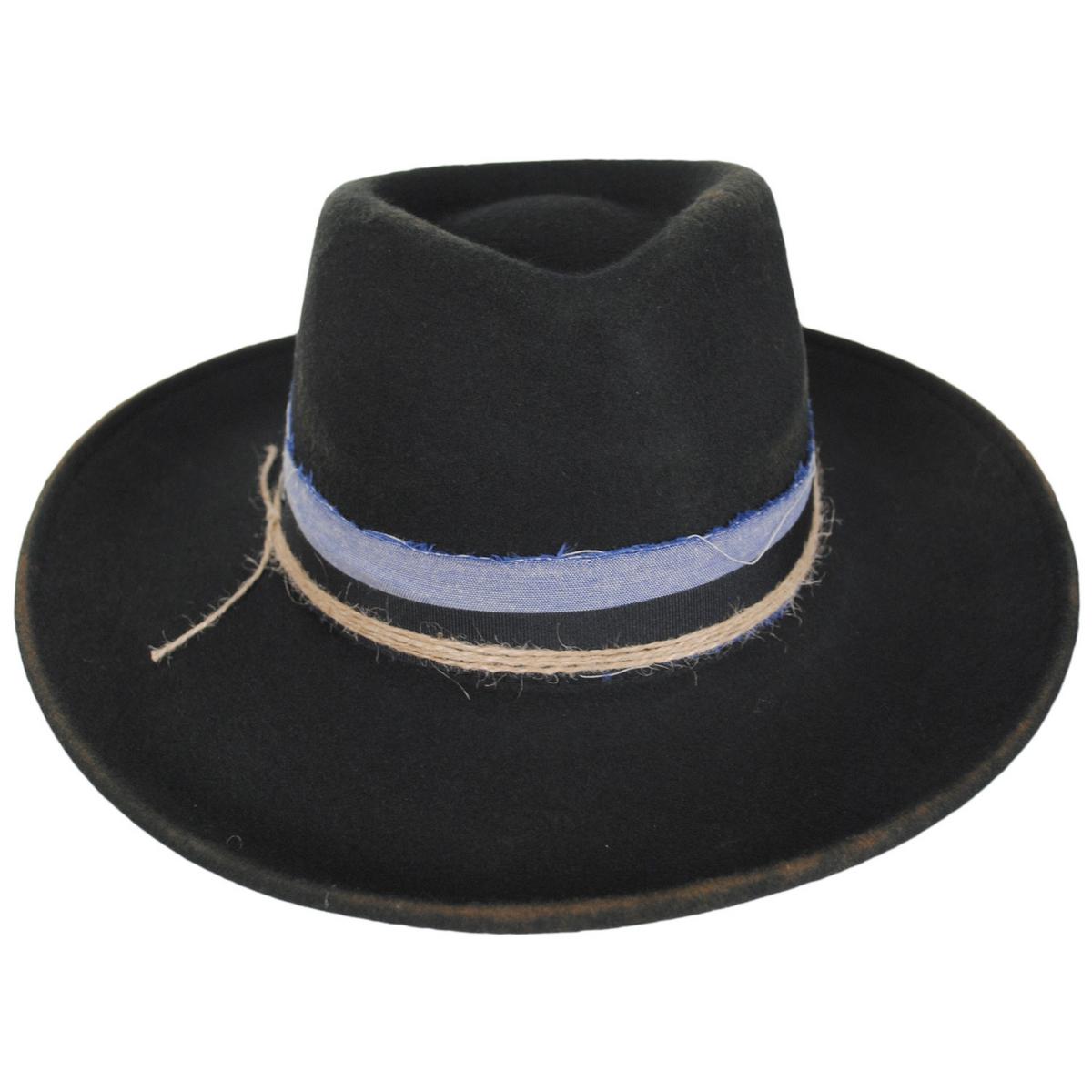 Scala | Wandra Wool Felt Rancher Fedora Hat | 123489 | front | CHOCOLATE