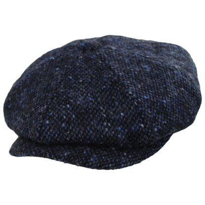 Jaxon & James | Donegal Tweed Glenborin Marl Newsboy Cap | 170018 | lead | BLACK/BLUE