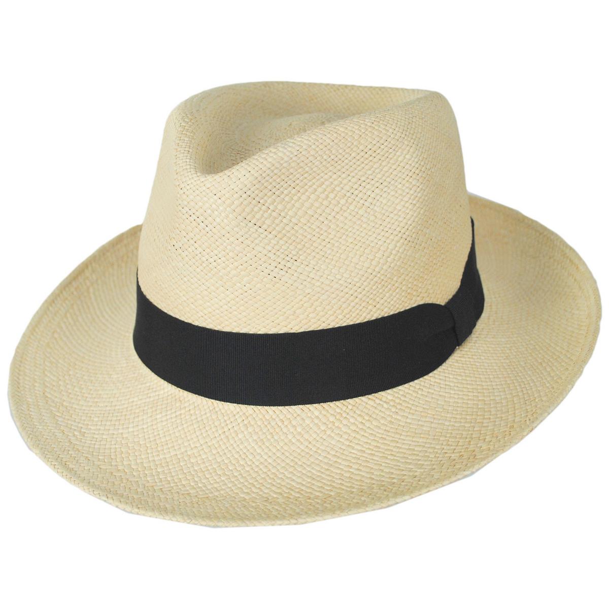 Jaxon Hats | Panama Straw C-Crown Fedora Hat | 127111 | lead | NATURAL