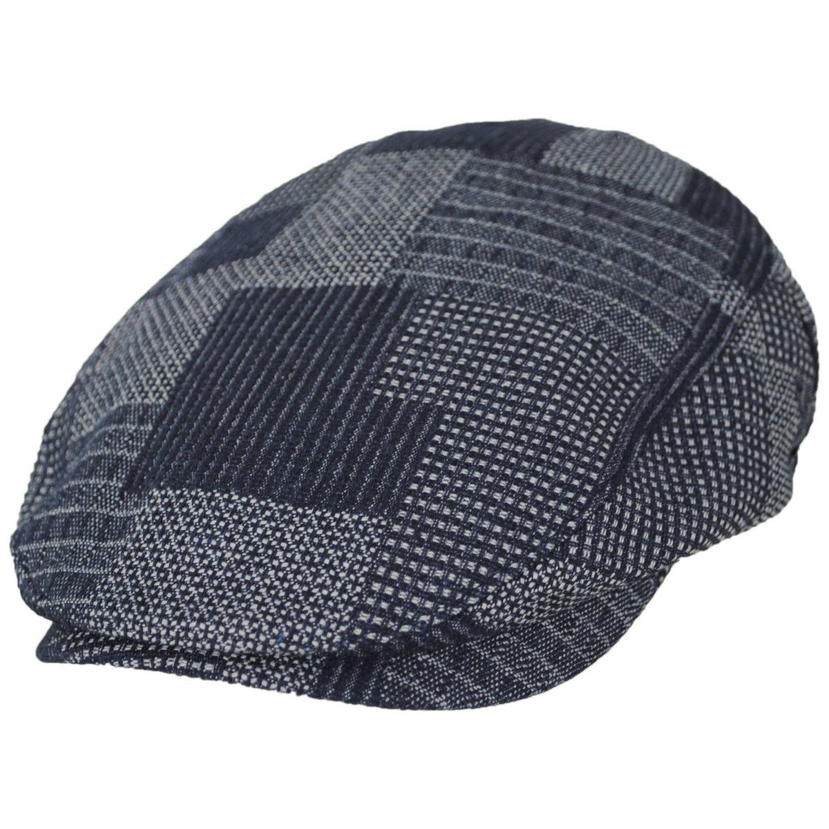 Bailey 1922 | Sparks Patchwork Cotton Flat Cap | 167246 | lead | DARK DENIM