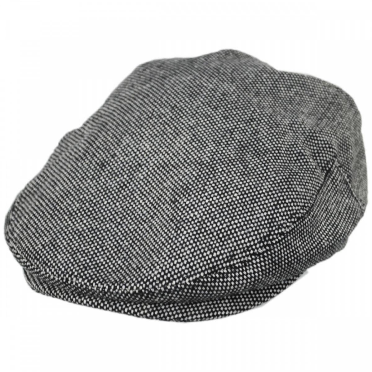 Jaxon Hats | Marl Tweed Wool Blend Ivy Cap | 167751 | lead | BLACK