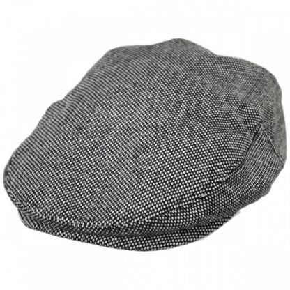 Jaxon Hats | Marl Tweed Wool Blend Ivy Cap | 167751 | lead | BLACK