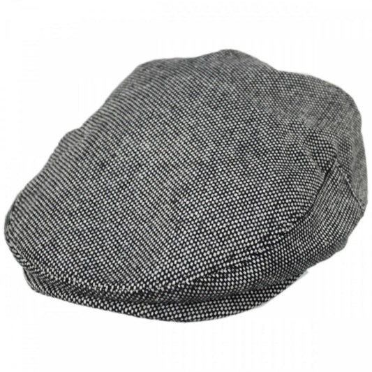 Jaxon Hats | Marl Tweed Wool Blend Ivy Cap | 167751 | lead | BLACK