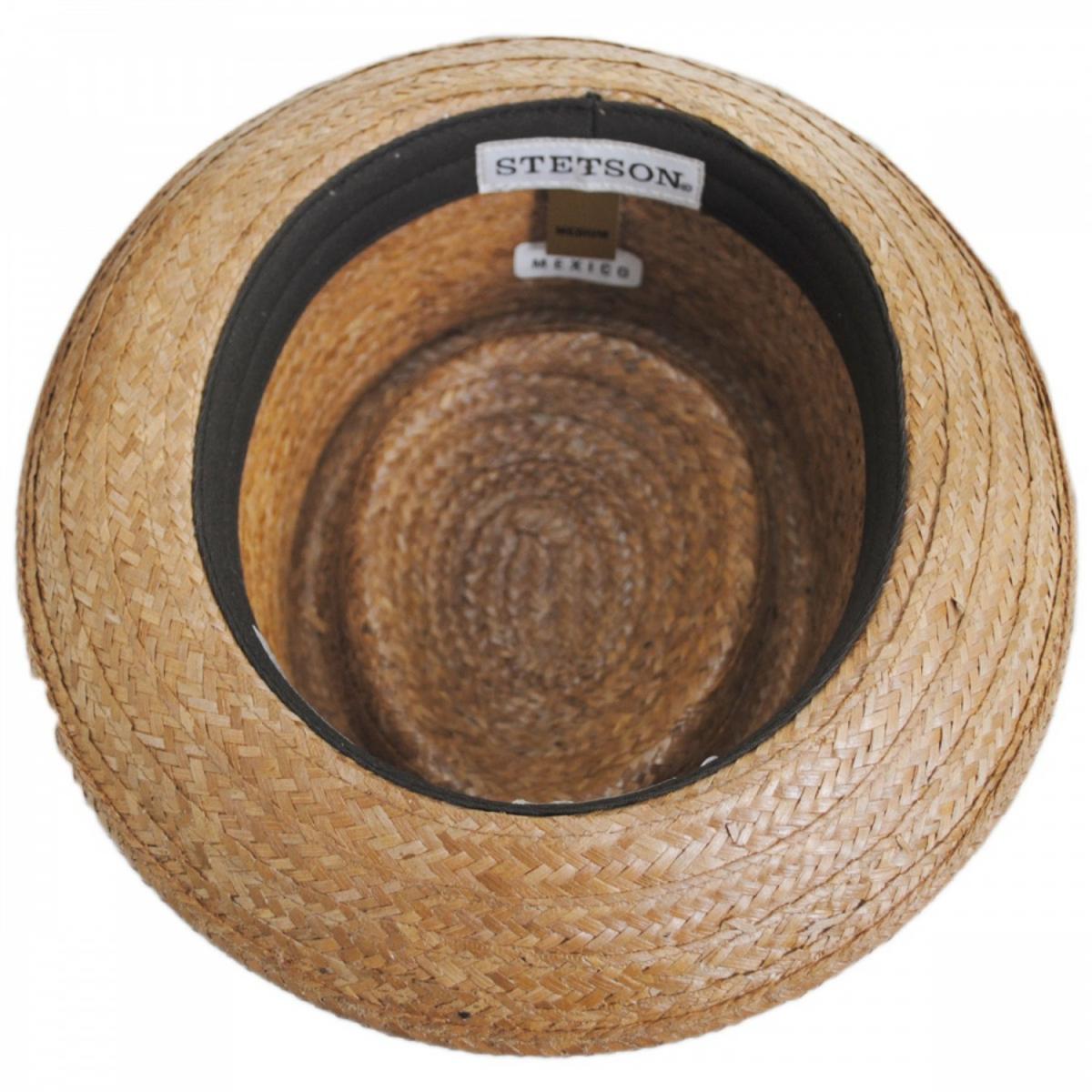 Stetson | Madrigal Coconut Straw Pork Pie Hat | 126923 | under | BROWN