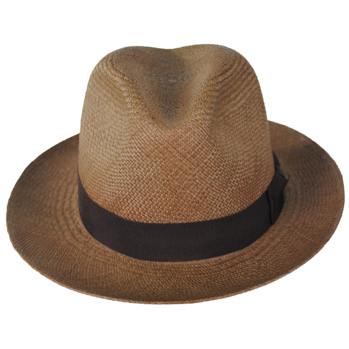 Jaxon Hats | Henry Grade 8 Panama Straw Fedora Hat | 127152 | front | WALNUT