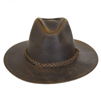 Jaxon Hats | Buffalo Leather Western Hat | 147201 | front | CHOCOLATE