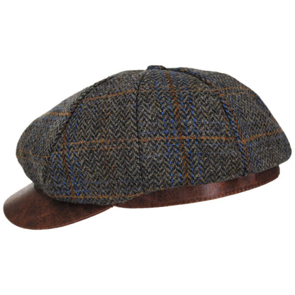 Scala | Finnbar Wool Blend Tweed Newsboy Cap | 160172 | profile | BROWN