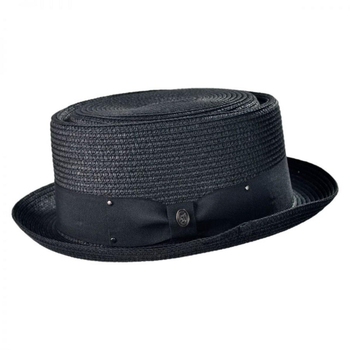 Jaxon Hats | Toyo Straw Braid Pork Pie Hat | 128501 | profile | BLACK