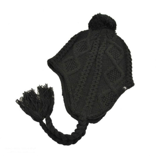 Jaxon Hats | Cable Knit Peruvian Beanie Hat | 502901 | lead | BLACK
