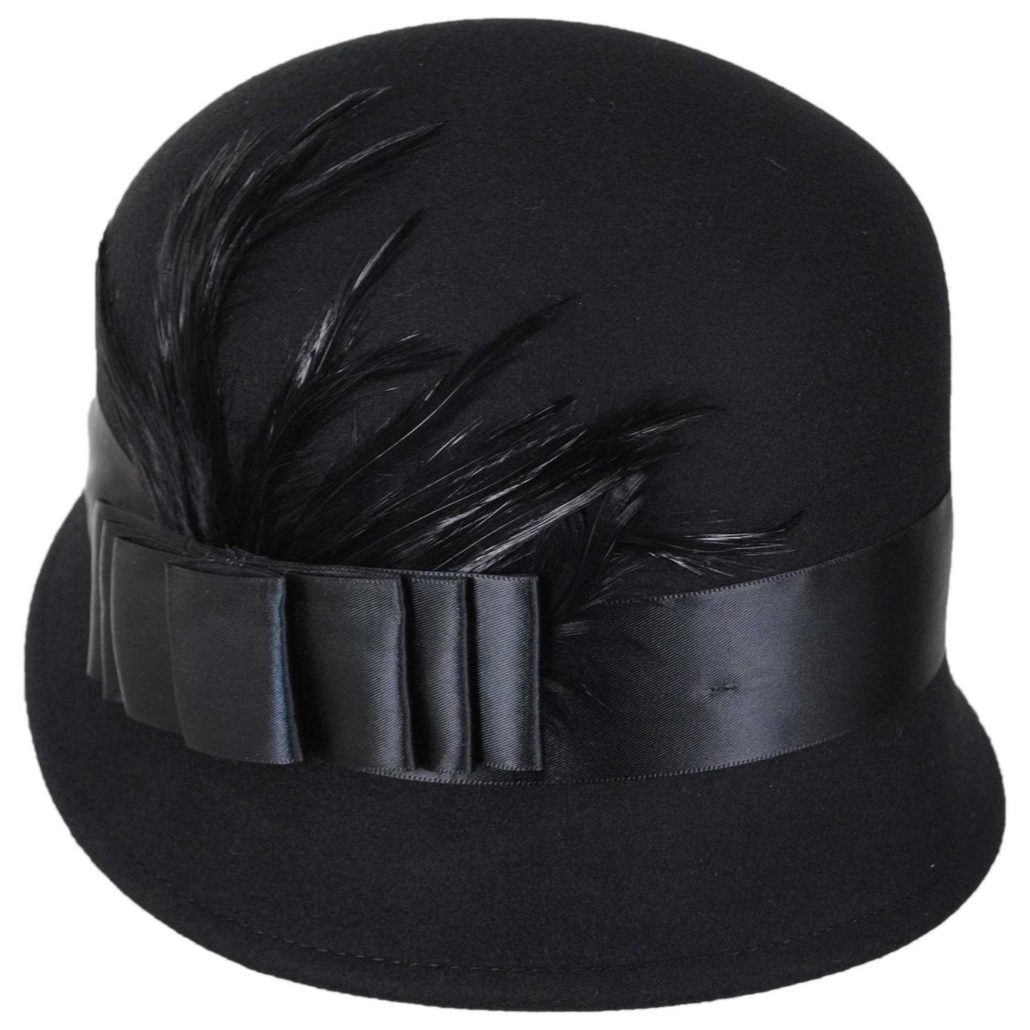 sur la tete | Chloe Wool Felt Cloche Hat | 125511 | lead | BLACK