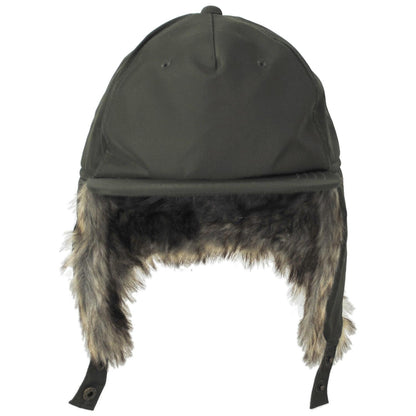 Dorfman Pacific | Woody Nylon Earflap Fitted Baseball Cap | 200184 | front | OLIVE