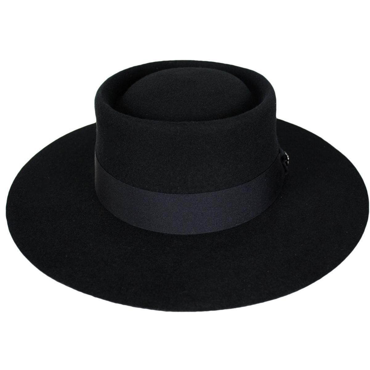 Bigalli | Navarra Wool Felt Gaucho Hat | 131438 | front | BLACK