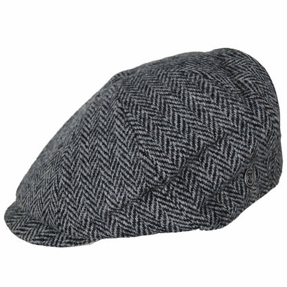 Jaxon & James | Castlebay Harris Tweed Wool Newsboy Cap | 170000 | profile | BLACK/GREY