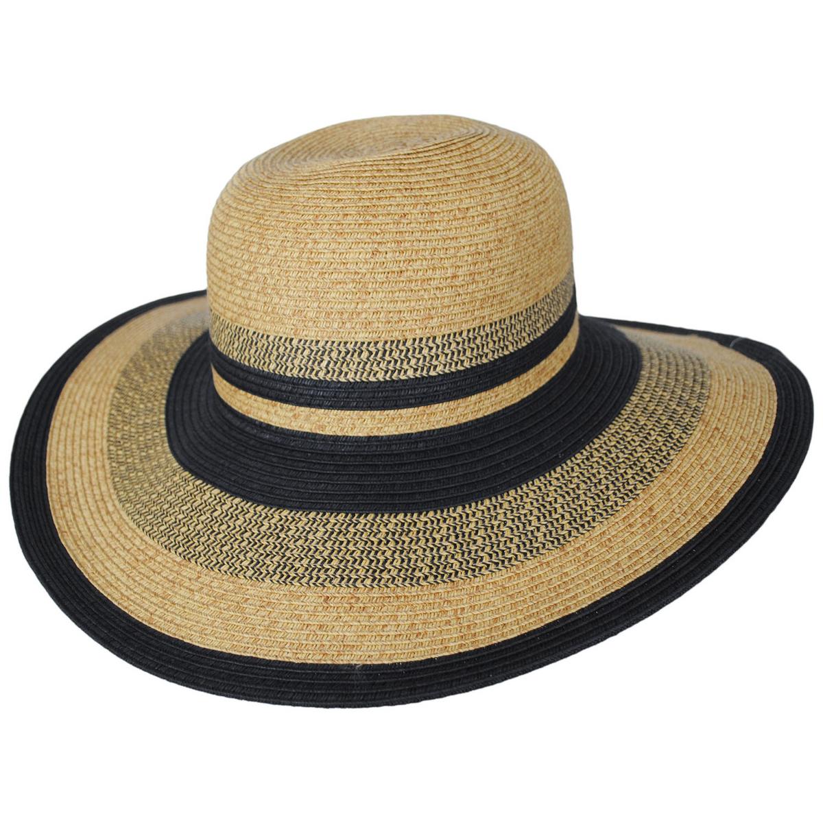 Jeanne Simmons | Striations Toyo Straw Swinger Sun Hat | 101812 | lead | BLACK