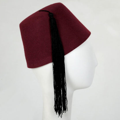 Village Hat Shop | Wool Fez with Black Tassel | 193300 | profile | MAROON