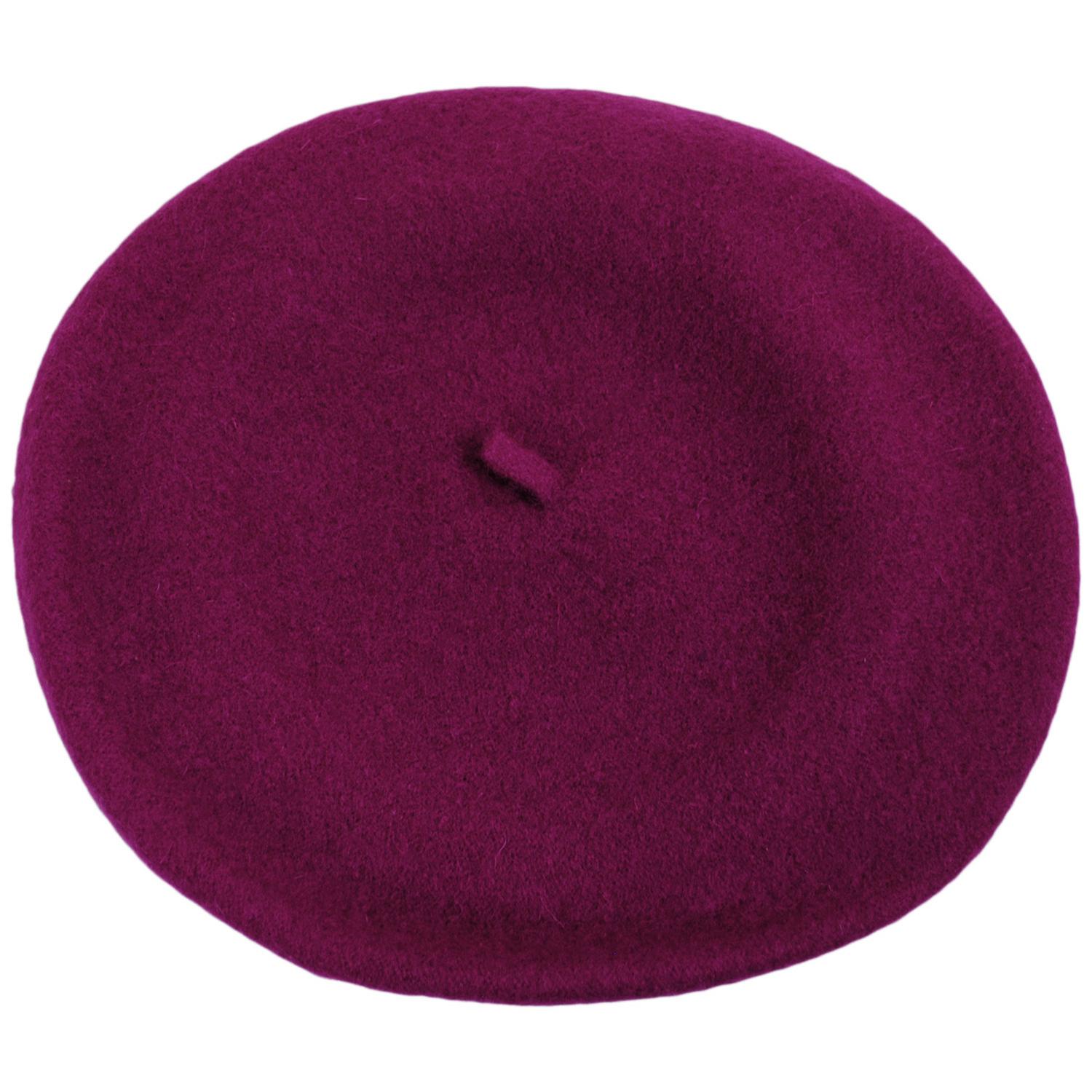 Village Hat Shop | Wool Fashion Beret | 152500 | top | RASPBERRY