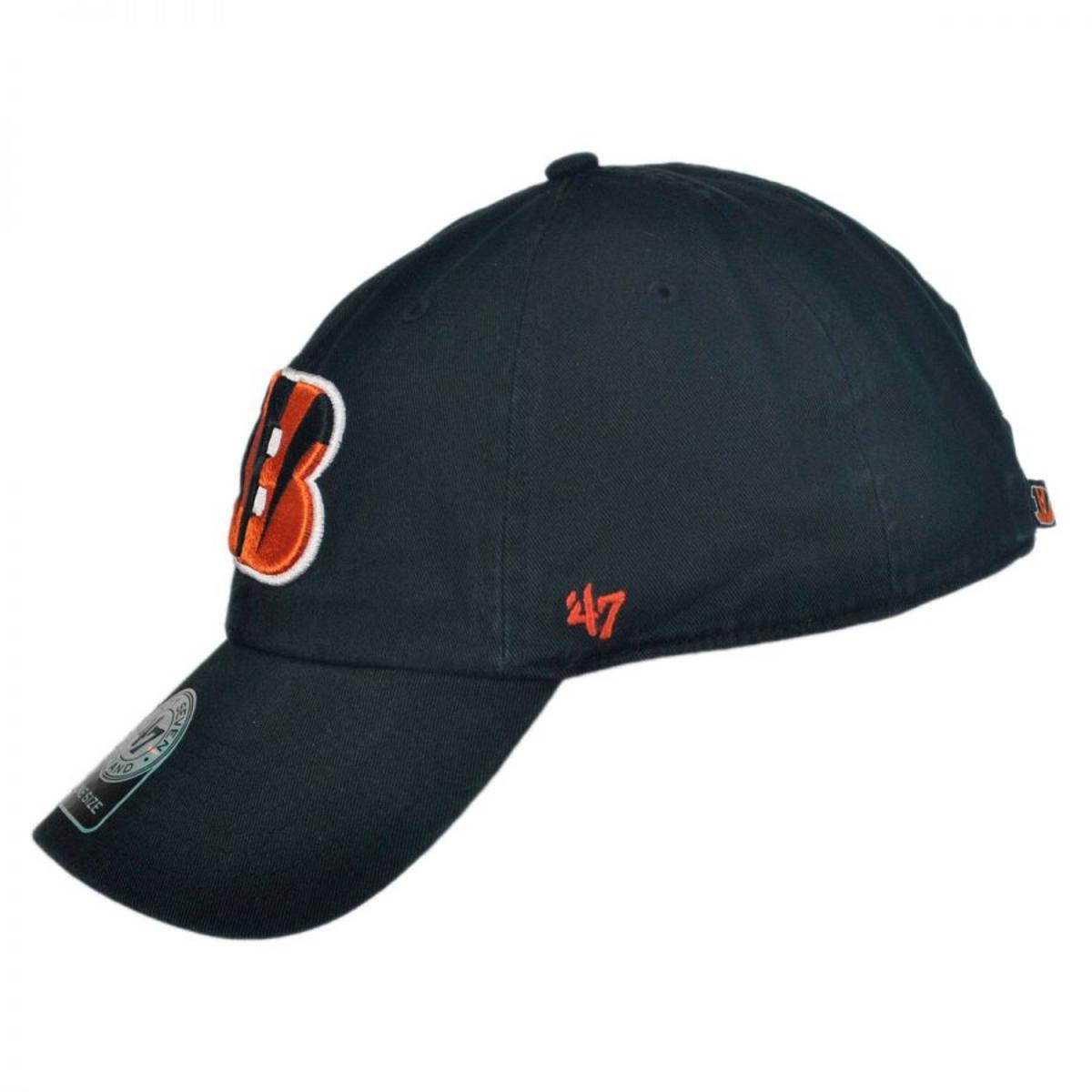 47 Brand | Cincinnati Bengals NFL Clean Up Strapback Baseball Cap Dad Hat | 203820 | profile | BLACK