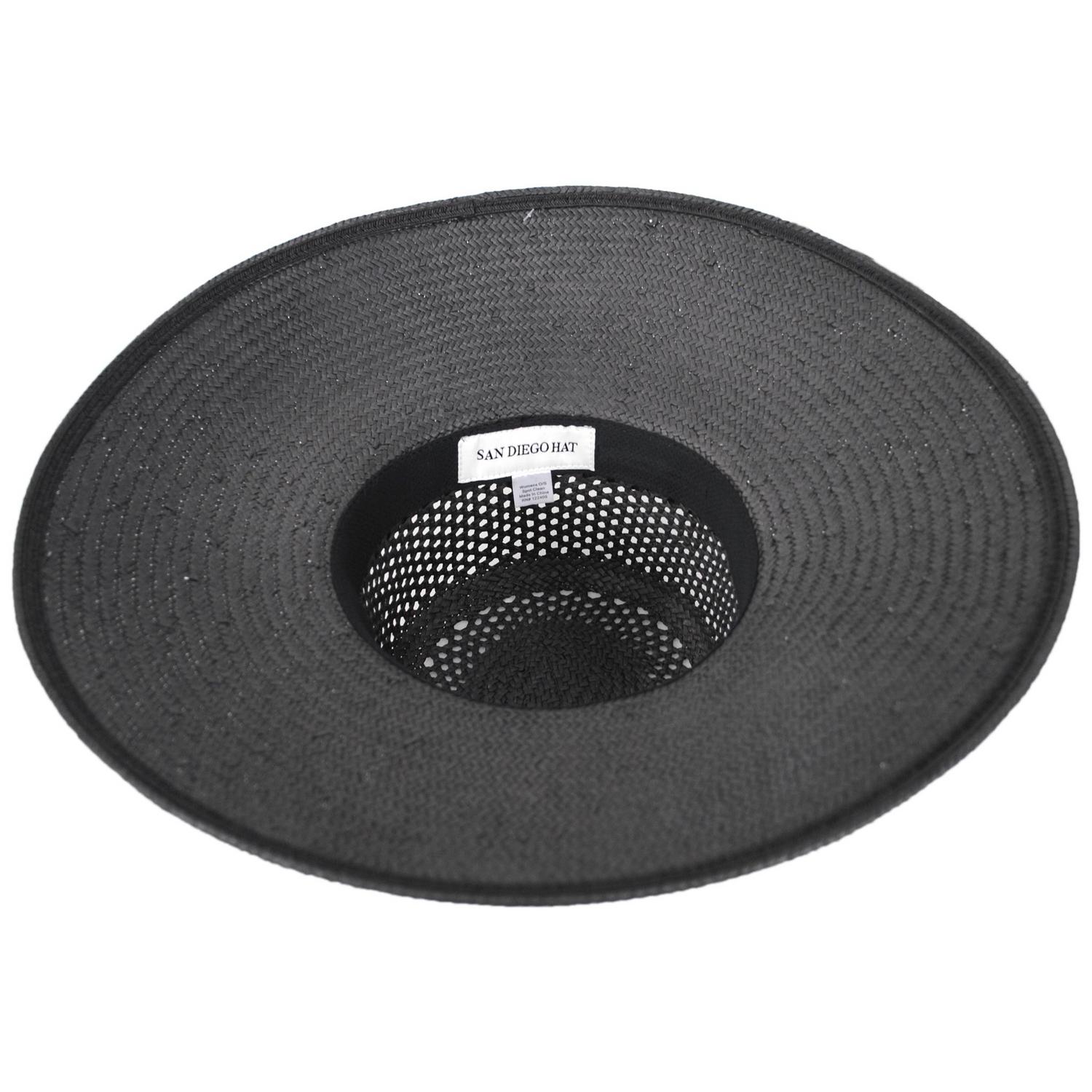 San Diego Hat Company | Clara Toyo Straw Lampshade Sun Hat | 103592 | under | BLACK