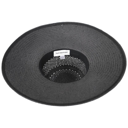 San Diego Hat Company | Clara Toyo Straw Lampshade Sun Hat | 103592 | under | BLACK