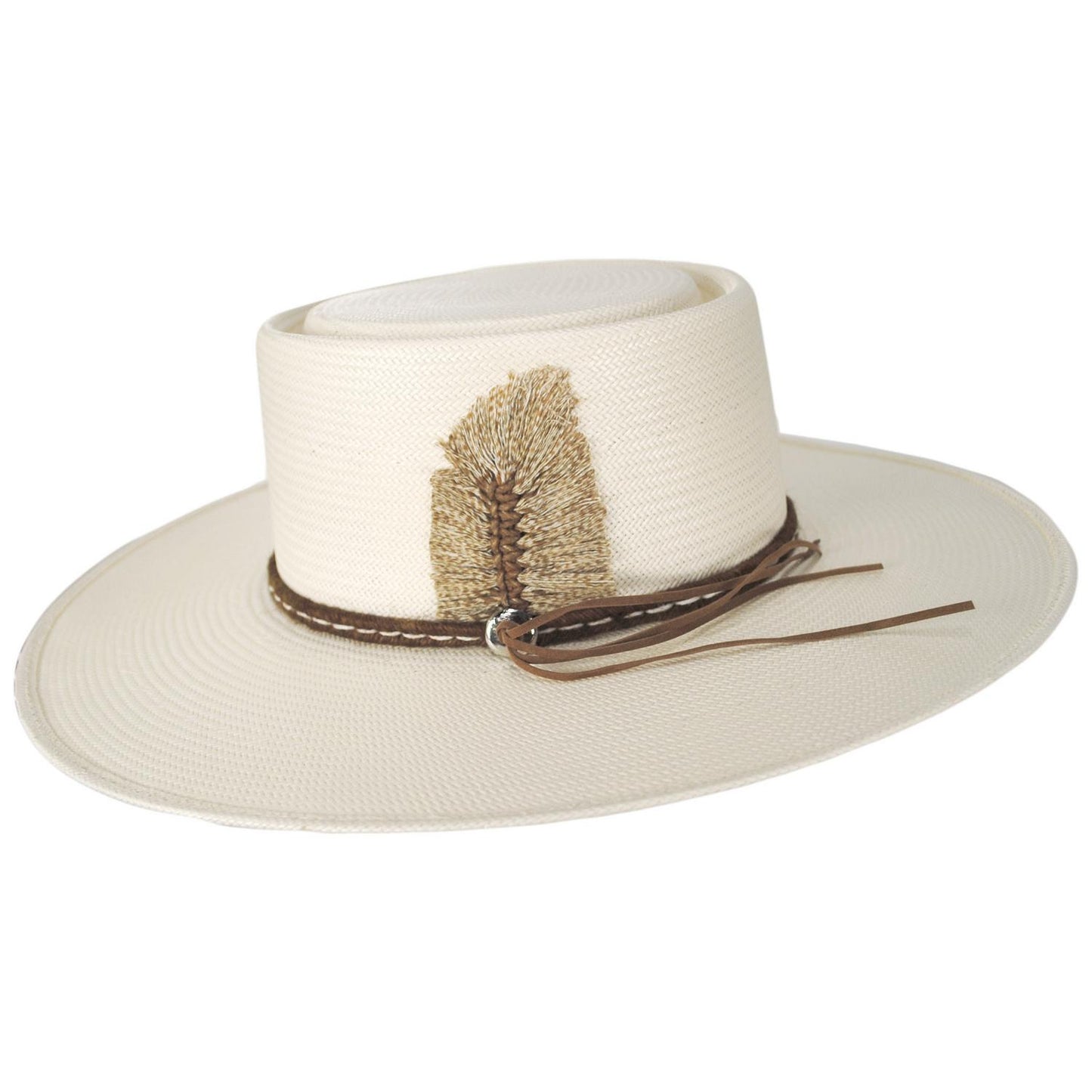 Stetson | Oasis Shantung Straw Gambler Hat | 127065 | profile | NATURAL