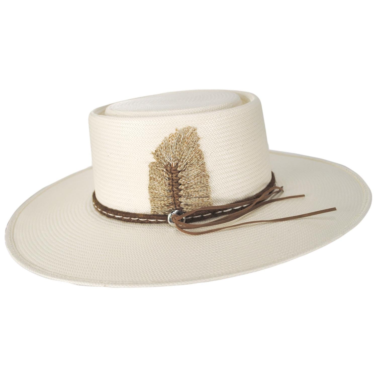 Stetson | Oasis Shantung Straw Gambler Hat | 127065 | profile | NATURAL