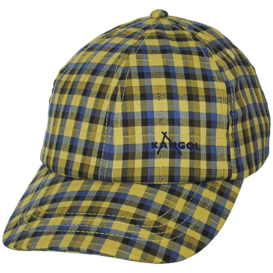 Kangol | Club Plaid Polyester Strapback Baseball Cap | 201137 | lead | YELLOW MULTI